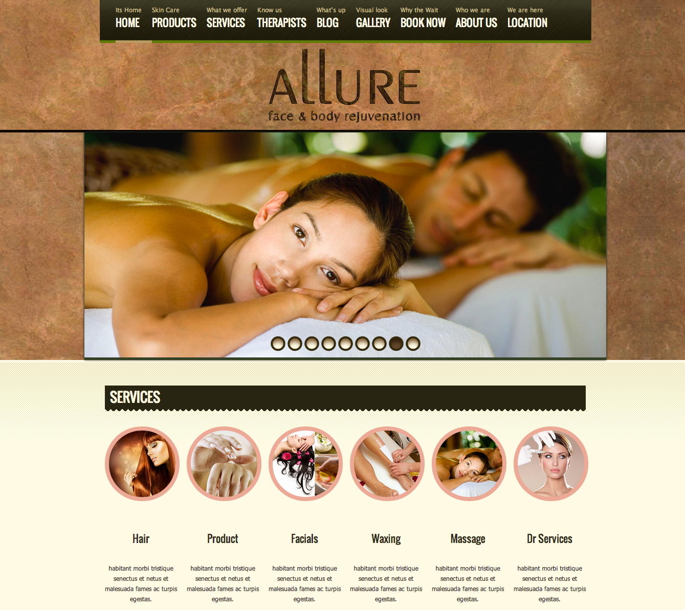 Allure face and body rejuvenation website design