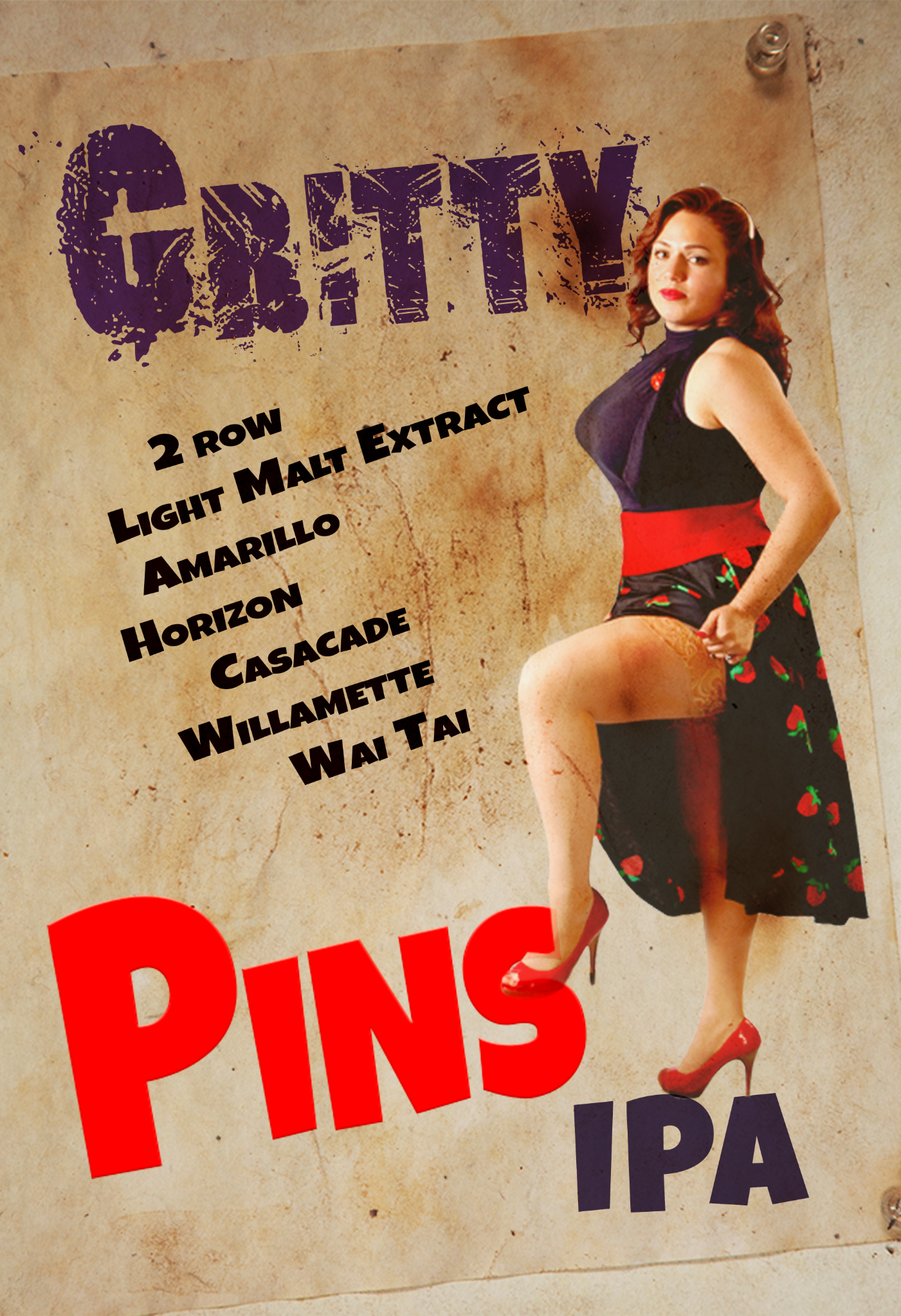 Gritty Pins IPA poster design