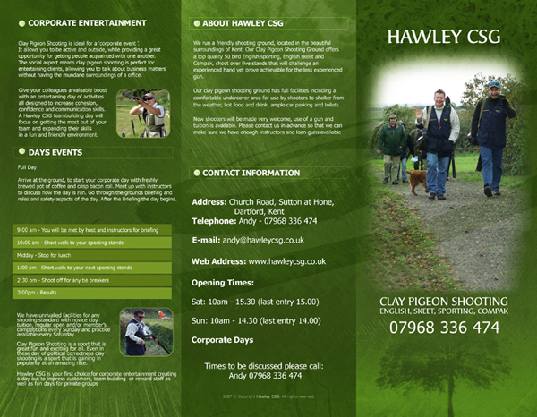 Cover spread of a Hawley CSG business brochure