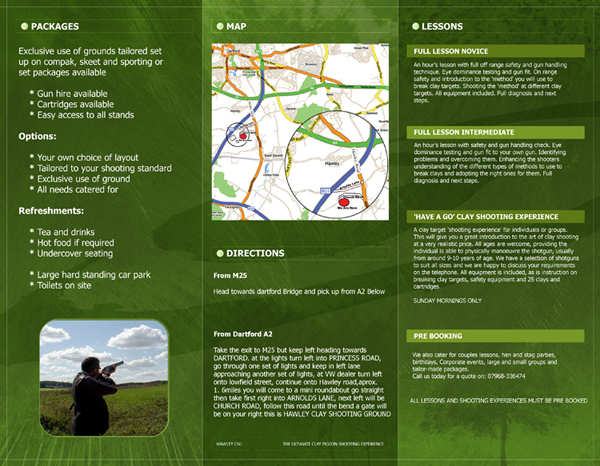 Inside spread of a Hawley CSG business brochure