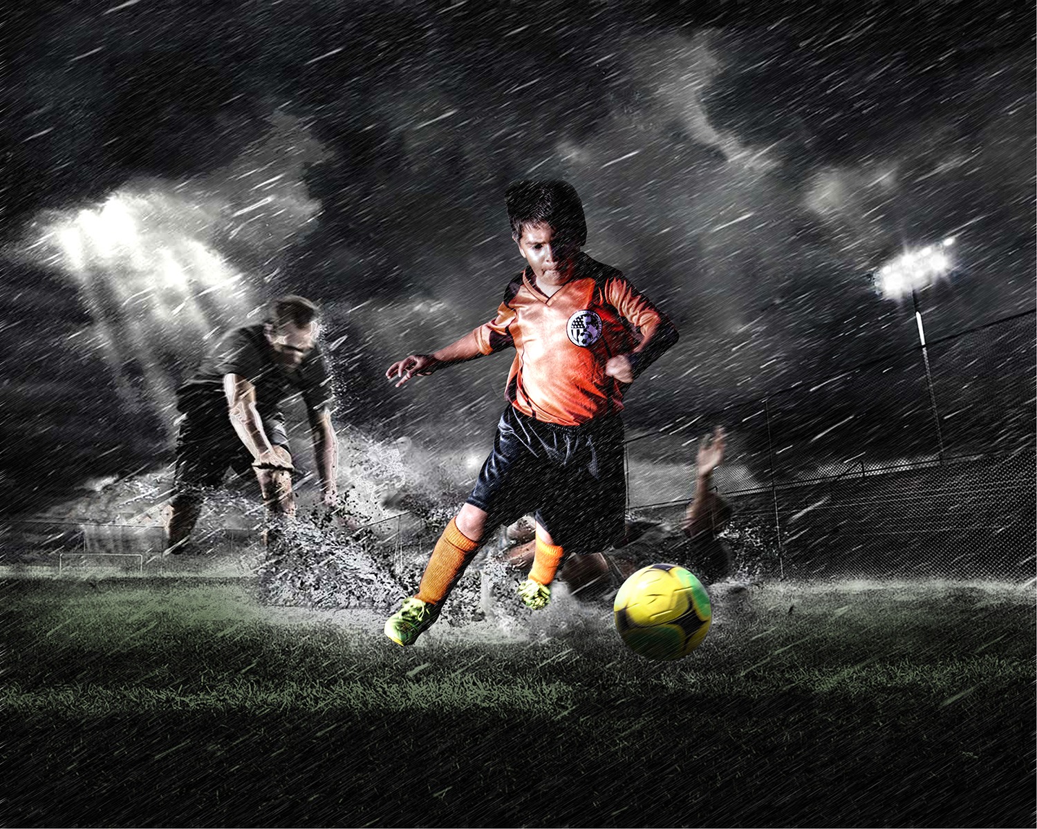 Cinematic soccer Photoshop composite